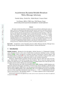 Asynchronous Byzantine Reliable Broadcast With a Message Adversary