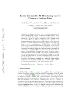 ExMo: Explainable AI Model using Inverse Frequency Decision Rules
