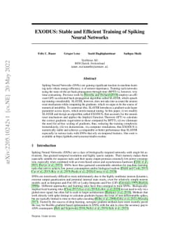EXODUS: Stable and Efficient Training of Spiking Neural Networks