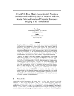 DEMAND: Deep Matrix Approximately Nonlinear Decomposition to Identify
  Meta, Canonical, and Sub-Spatial Pattern of functional Magnetic Resonance
  Imaging in the Human Brain