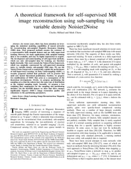 A theoretical framework for self-supervised MR image reconstruction
  using sub-sampling via variable density Noisier2Noise