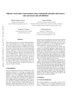 Efficient visual object representation using a biologically plausible
  spike-latency code and winner-take-all inhibition