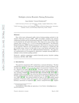 Multiple-criteria Heuristic Rating Estimation