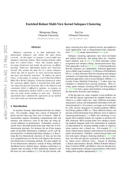 Enriched Robust Multi-View Kernel Subspace Clustering