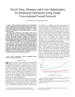 Travel Time, Distance and Costs Optimization for Paratransit Operations
  using Graph Convolutional Neural Network