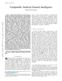 Computable Artificial General Intelligence