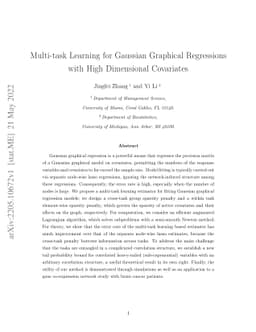 Multi-task Learning for Gaussian Graphical Regressions with High
  Dimensional Covariates