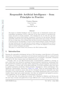 Responsible Artificial Intelligence -- from Principles to Practice
