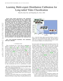 Learning Muti-expert Distribution Calibration for Long-tailed Video
  Classification