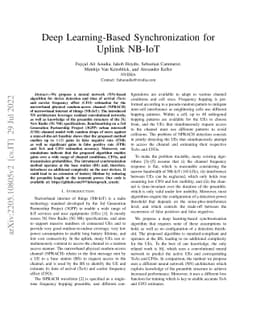 Deep Learning-Based Synchronization for Uplink NB-IoT