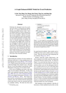 A Graph Enhanced BERT Model for Event Prediction