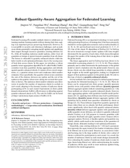 Robust Quantity-Aware Aggregation for Federated Learning