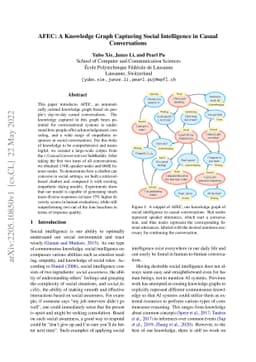 AFEC: A Knowledge Graph Capturing Social Intelligence in Casual
  Conversations