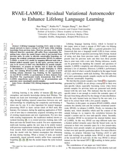 RVAE-LAMOL: Residual Variational Autoencoder to Enhance Lifelong
  Language Learning