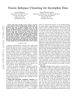 Fusion Subspace Clustering for Incomplete Data