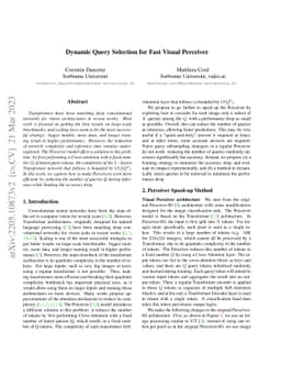 Dynamic Query Selection for Fast Visual Perceiver