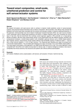 Toward smart composites: small-scale, untethered prediction and control
  for soft sensor/actuator systems