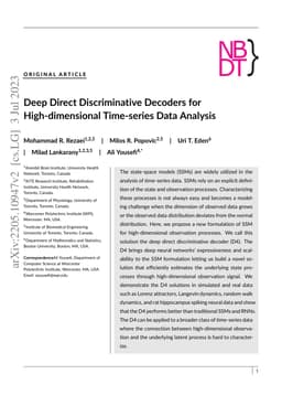 Deep Direct Discriminative Decoders for High-dimensional Time-series
  Data Analysis