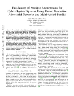 Falsification of Multiple Requirements for Cyber-Physical Systems Using
  Online Generative Adversarial Networks and Multi-Armed Bandits