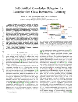 Self-distilled Knowledge Delegator for Exemplar-free Class Incremental
  Learning