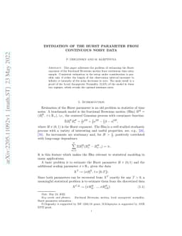 Estimation of the Hurst parameter from continuous noisy data
