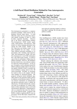 A Self-Paced Mixed Distillation Method for Non-Autoregressive Generation