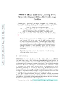 PASH at TREC 2021 Deep Learning Track: Generative Enhanced Model for
  Multi-stage Ranking
