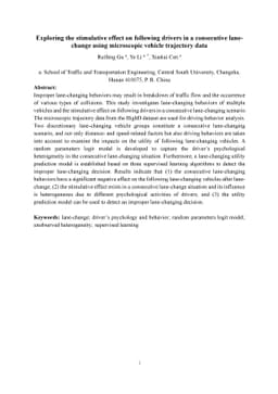 Exploring the stimulative effect on following drivers in a consecutive
  lane-change using microscopic vehicle trajectory data