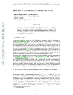 Manifold-aligned Neighbor Embedding