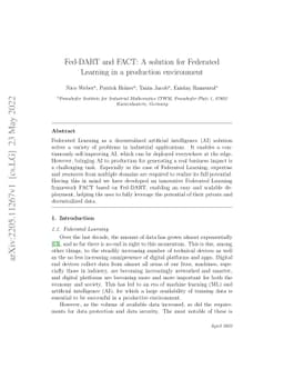 Fed-DART and FACT: A solution for Federated Learning in a production
  environment