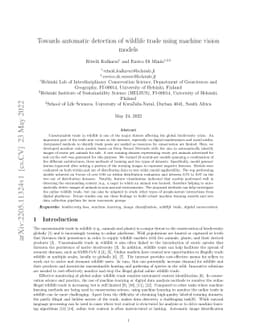 Towards automatic detection of wildlife trade using machine vision
  models