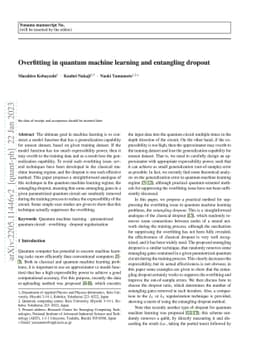 Overfitting in quantum machine learning and entangling dropout