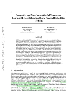 Contrastive and Non-Contrastive Self-Supervised Learning Recover Global
  and Local Spectral Embedding Methods