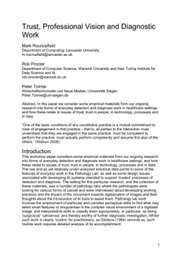 Trust, Professional Vision and Diagnostic Work
