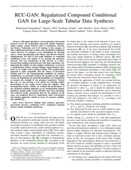 RCC-GAN: Regularized Compound Conditional GAN for Large-Scale Tabular
  Data Synthesis
