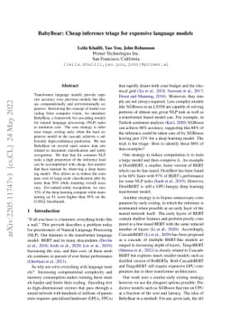 BabyBear: Cheap inference triage for expensive language models
