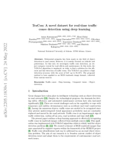 TraCon: A novel dataset for real-time traffic cones detection using deep
  learning