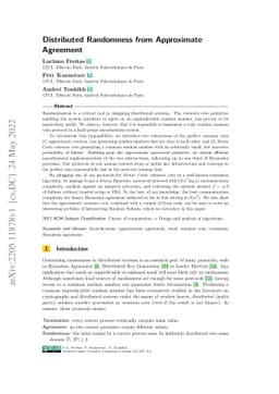 Distributed Randomness from Approximate Agreement