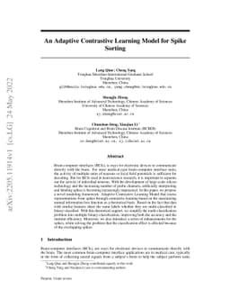 An Adaptive Contrastive Learning Model for Spike Sorting