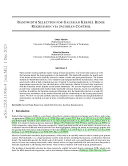 Bandwidth Selection for Gaussian Kernel Ridge Regression via Jacobian
  Control