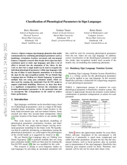 Classification of Phonological Parameters in Sign Languages