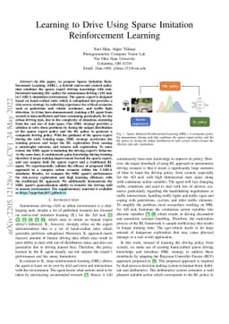 Learning to Drive Using Sparse Imitation Reinforcement Learning