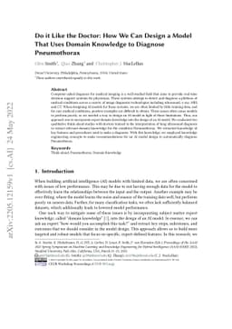 Do it Like the Doctor: How We Can Design a Model That Uses Domain
  Knowledge to Diagnose Pneumothorax