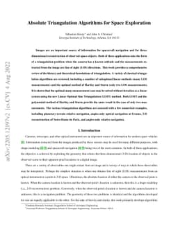 Absolute Triangulation Algorithms for Space Exploration