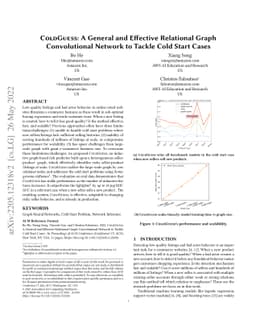 ColdGuess: A General and Effective Relational Graph Convolutional
  Network to Tackle Cold Start Cases