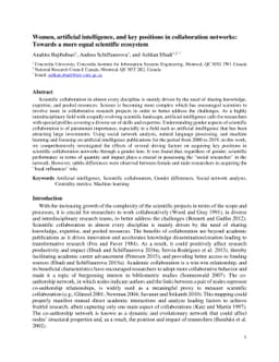 Women, artificial intelligence, and key positions in collaboration
  networks: Towards a more equal scientific ecosystem