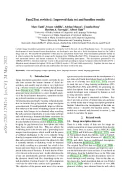 Face2Text revisited: Improved data set and baseline results