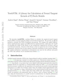 TorchNTK: A Library for Calculation of Neural Tangent Kernels of PyTorch
  Models