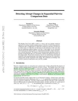 Detecting Abrupt Changes in Sequential Pairwise Comparison Data