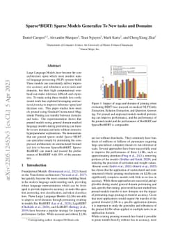 Sparse*BERT: Sparse Models Generalize To New tasks and Domains